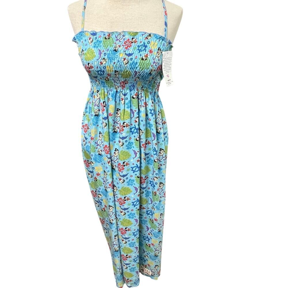 Hawaiian 88 Tees Smocked Maxi Dress Size XS NEW AOP Surf Girls